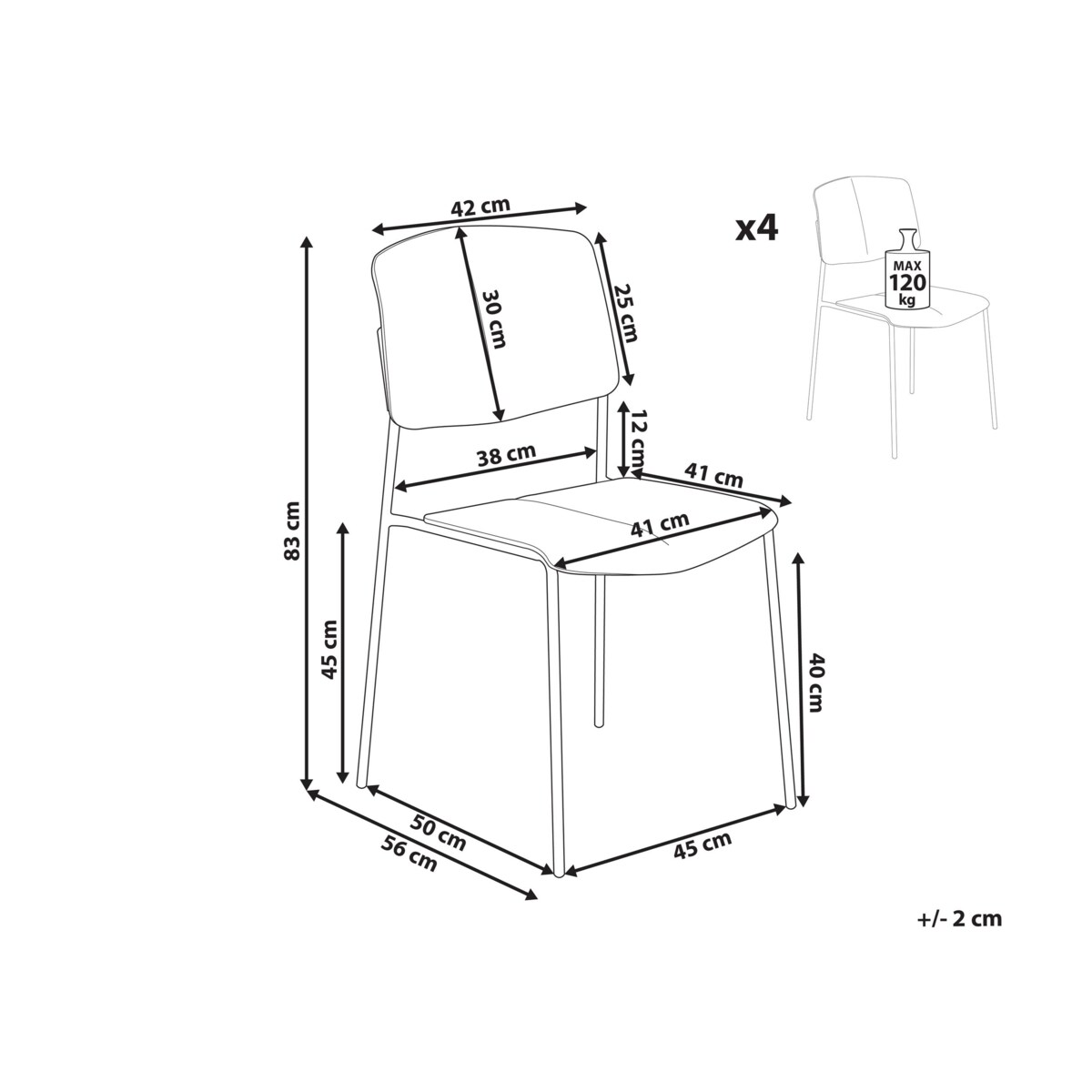 Zestaw 4 krzeseł do jadalni czarny ASTORIA