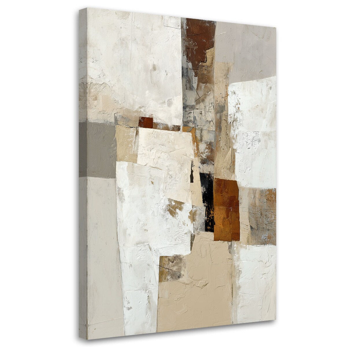 Obraz do salonu sypialni kuchni biura loftu, Nowoczesna abstrakcja w kolorach beżu i brązu 70x100cm