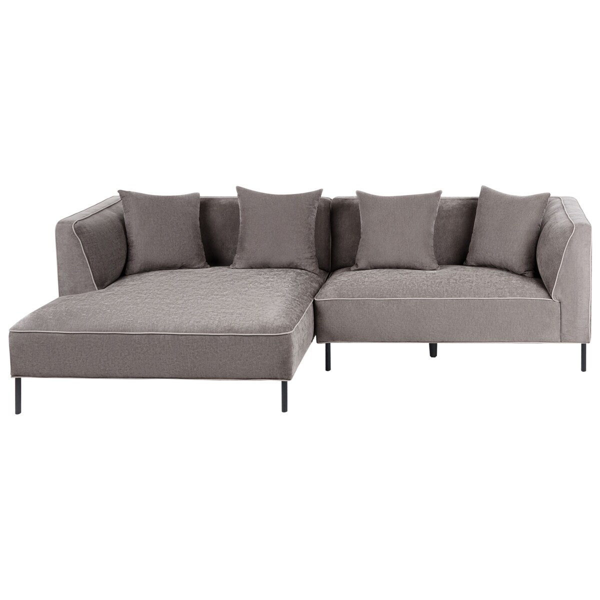 Narożnik dla 3 osób SATER Szenil Beżowoszary Prawostronny