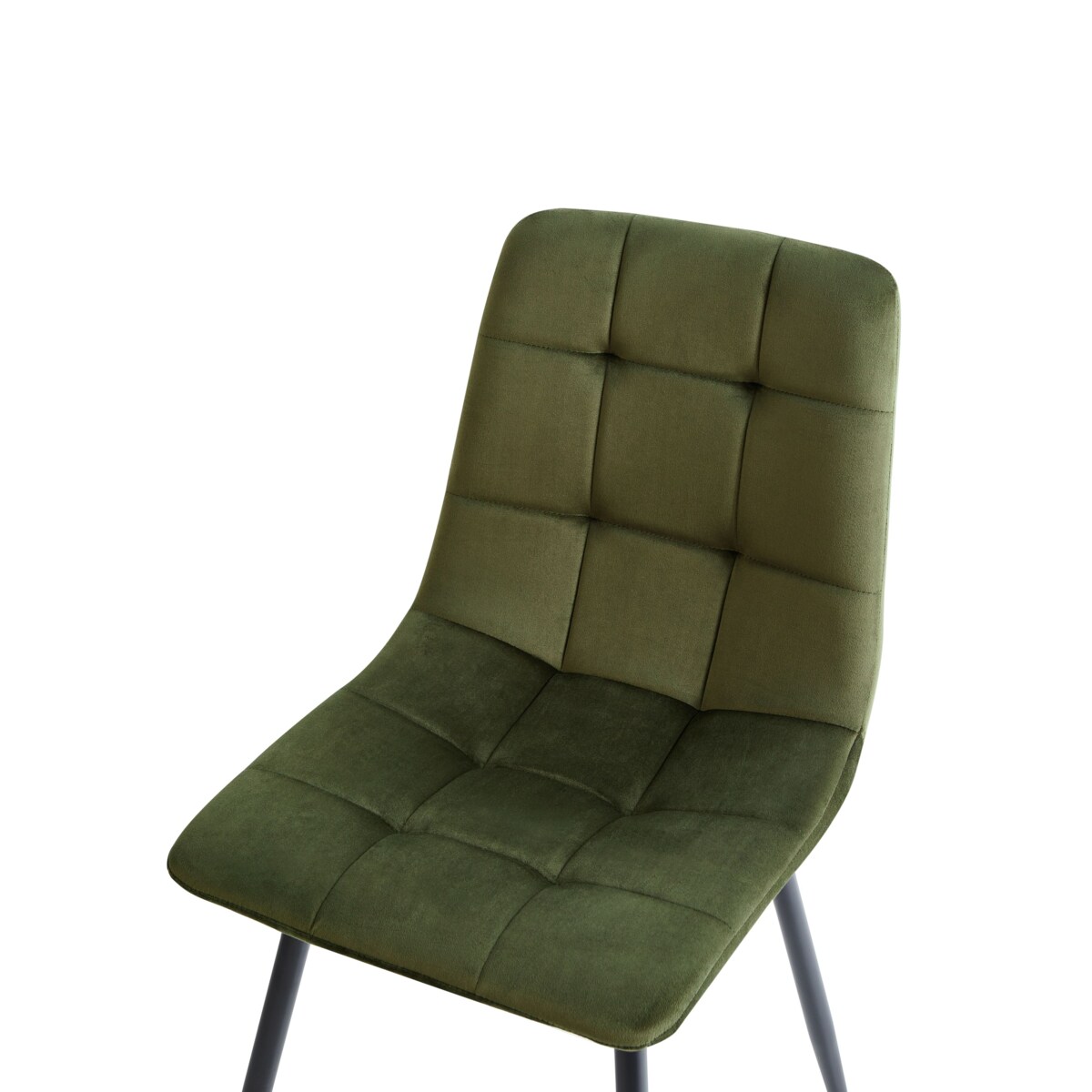 Zestaw 4 krzeseł do jadalni POWELL Welur Oliwkowy