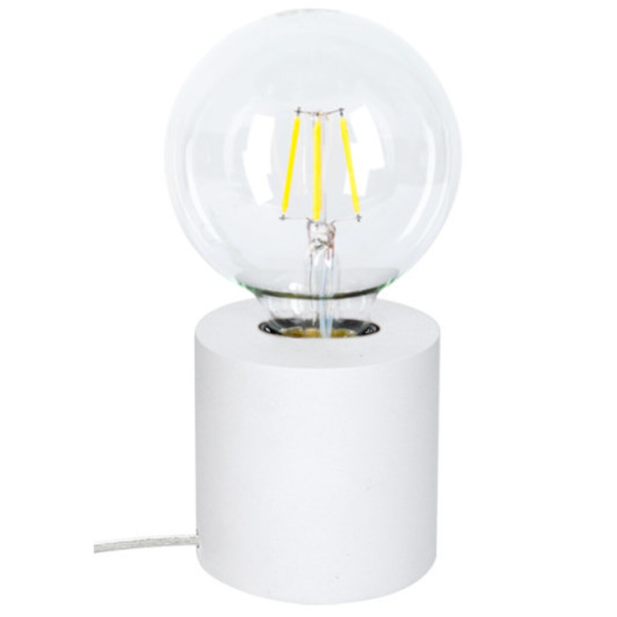 Stołowa LAMPA biurkowa MINNIE 7690102 Britop stojąca LAMPKA okrągła drewniana loft biała