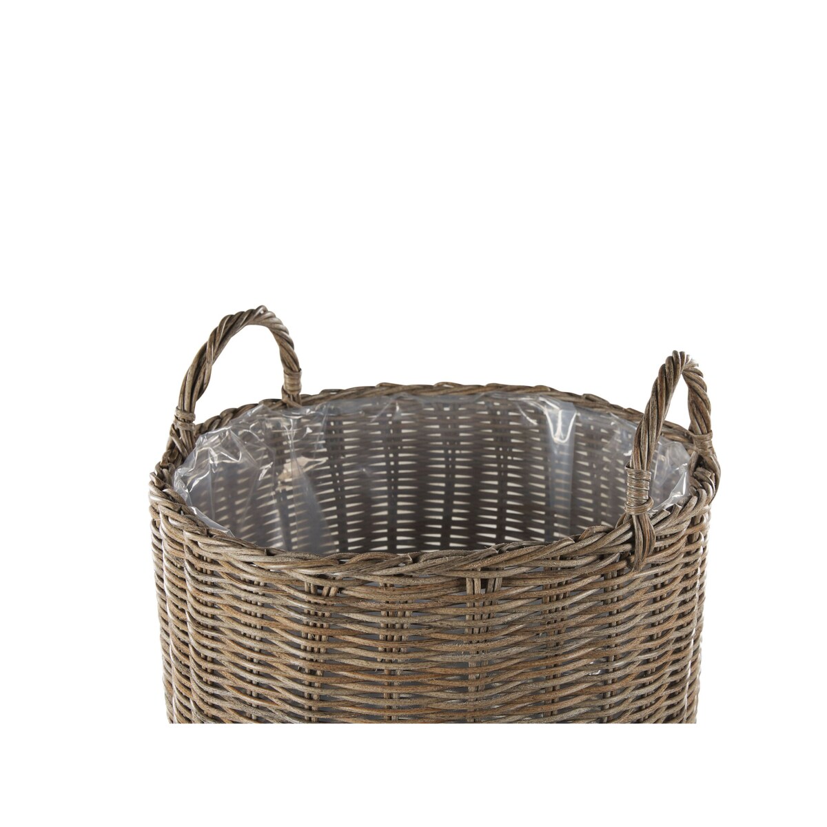 Zestaw 2 koszy na kwiaty BITOLA 40/48 cm Brązowy Technorattan