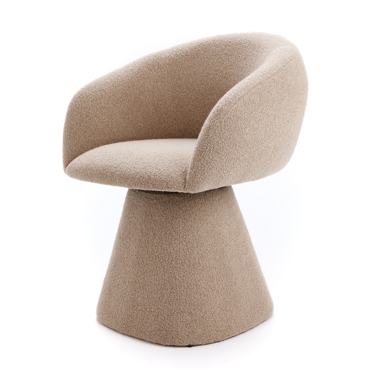 Fotel Obrotowy AUREO Krzesło do Salonu Khaki BOUCLE Nowoczesny Designerski