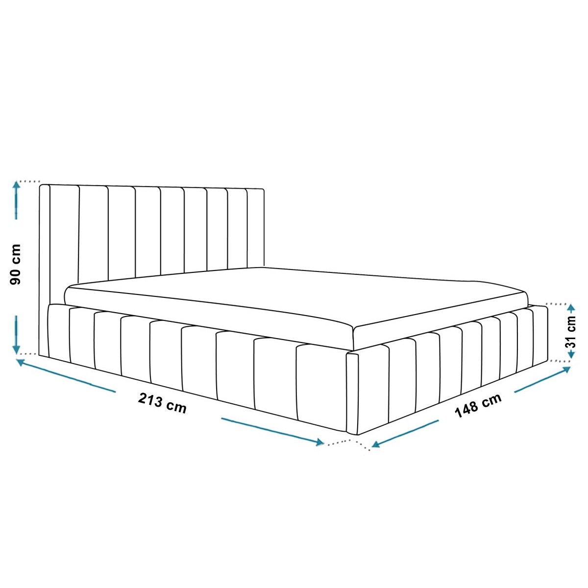 Łóżko tapicerowane 140x200 OLDO 10 z pojemnikiem, tkanina Catch Me1-mleczny