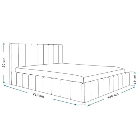 Łóżko tapicerowane 140x200 OLDO 10 z pojemnikiem, tkanina Catch Me1-mleczny