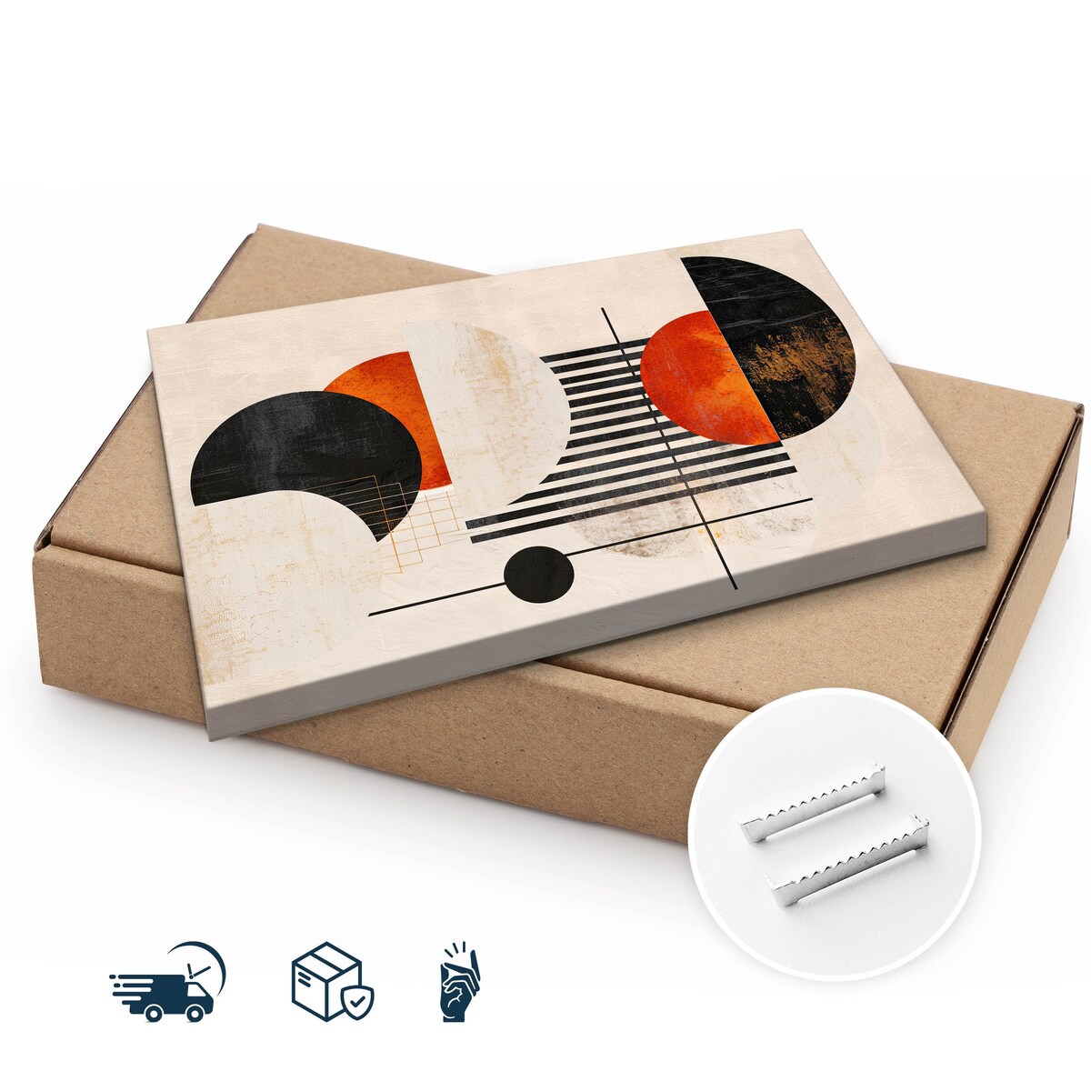 Obraz Na Płótnie Do Salonu Abstrakcyjne Koła Kształty Geometria 120x80cm