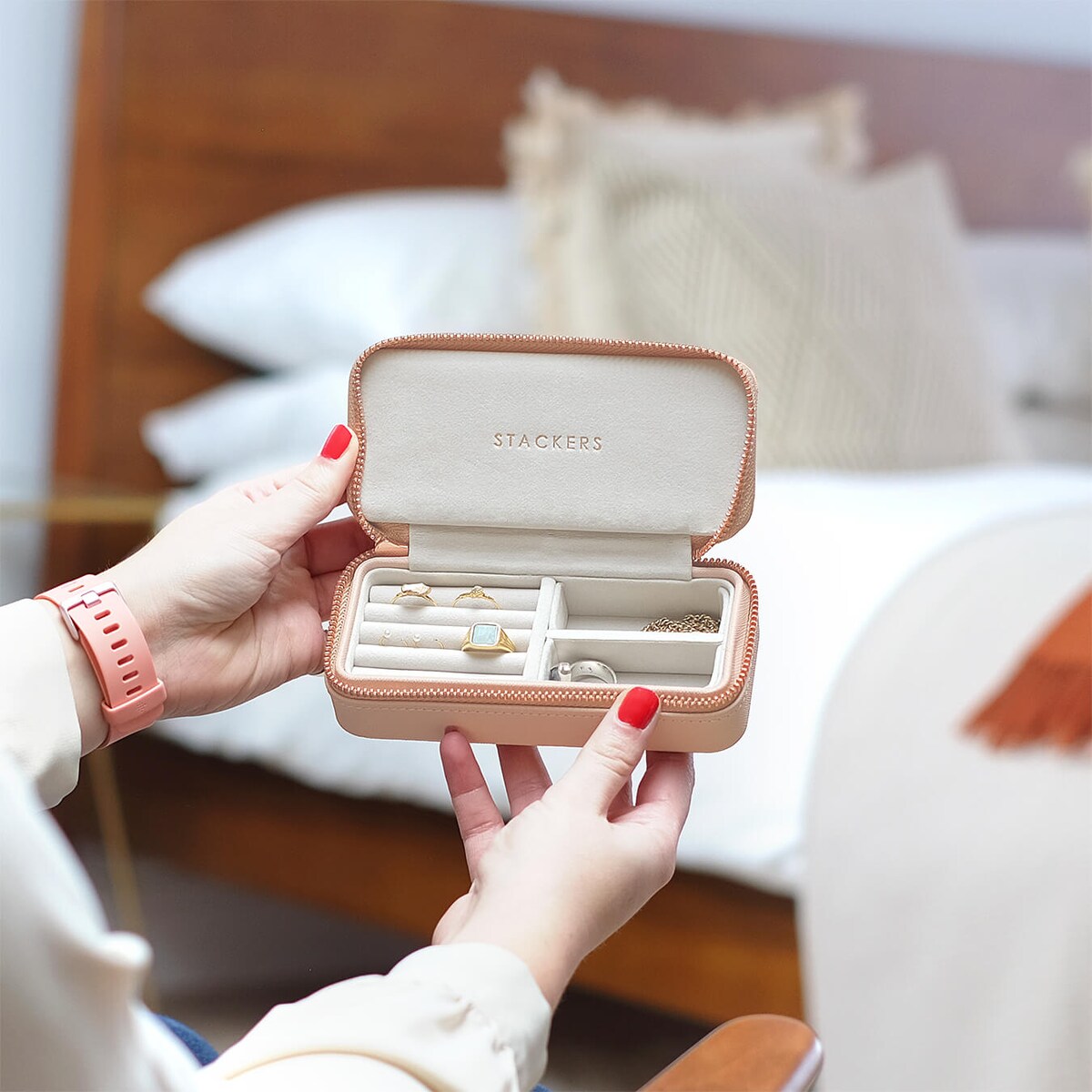 Pudełko podróżne na biżuterię Travel Medium Stackers blush pink