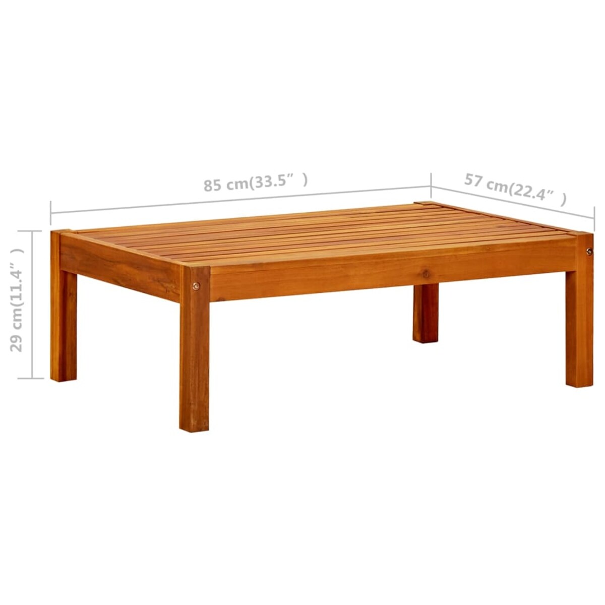 vidaXL Stolik ogrodowy, 85x57x29 cm, lite drewno akacjowe