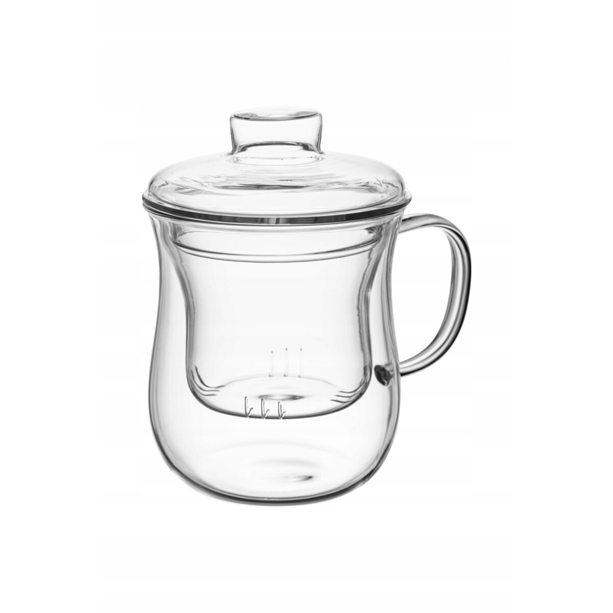 Kubek z zaparzaczem pokrywką MARCOS 370 ml szklany na zioła herbatę prezent