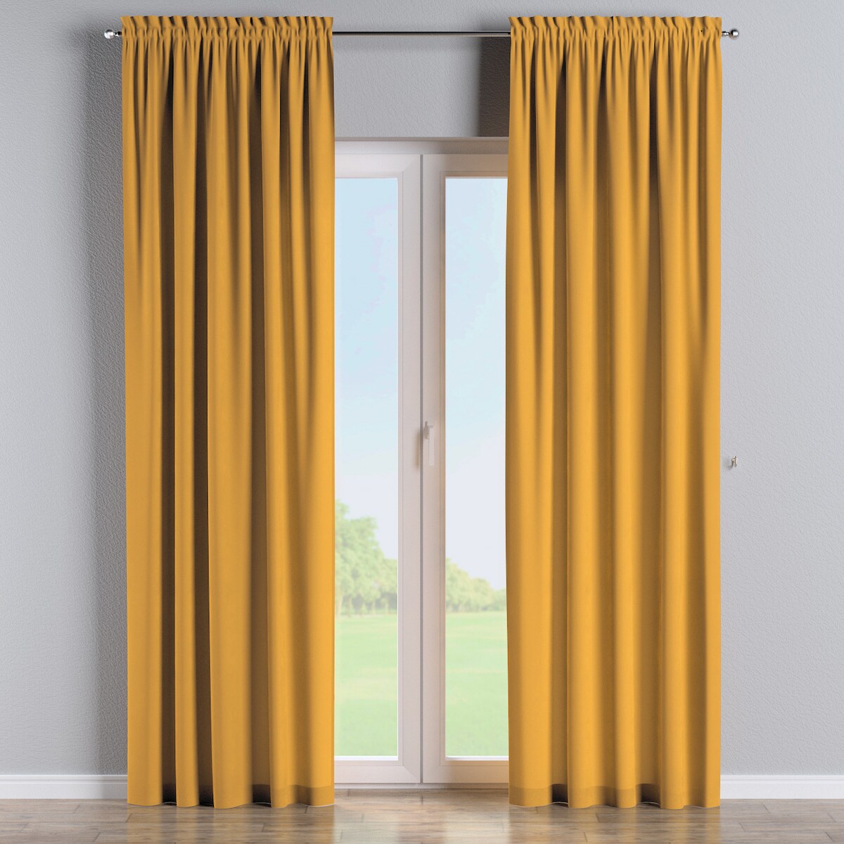 Zasłona na kanale z grzywką 1 szt. 130x245 miodowy