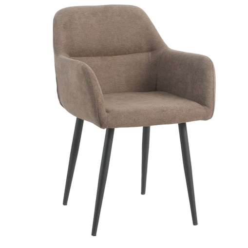 Krzesło brązowe VERDO tapicerowane na czarnych nogach