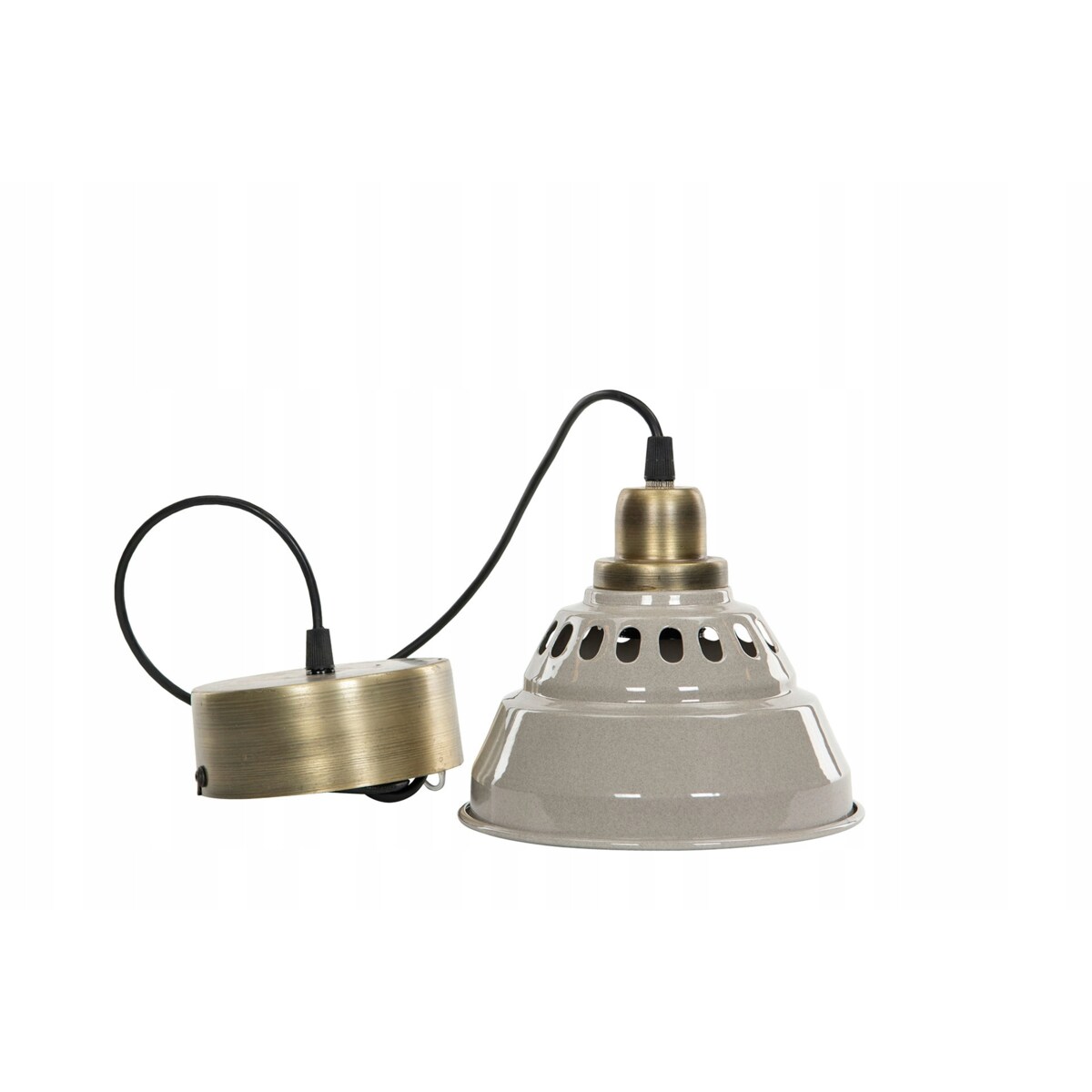 LAMPA wisząca LIAM metalowa szara złota śr. 18cm
