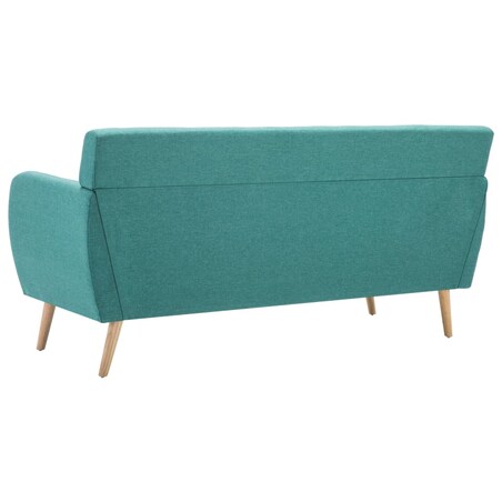 vidaXL 3-osobowa sofa tapicerowana tkaniną, 172x70x82 cm, zielona