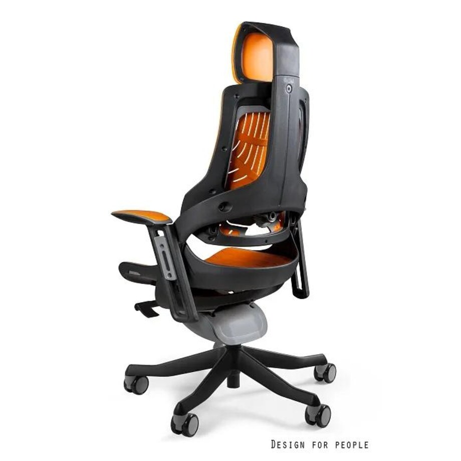 Fotel biurowy WAU czarny/pomarańczowy elastomer