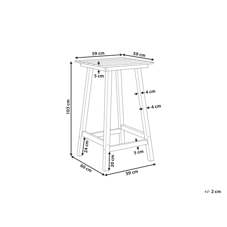Stół ogrodowy 60x60 cm Drewno Ciemnoszary ADIRONDACK