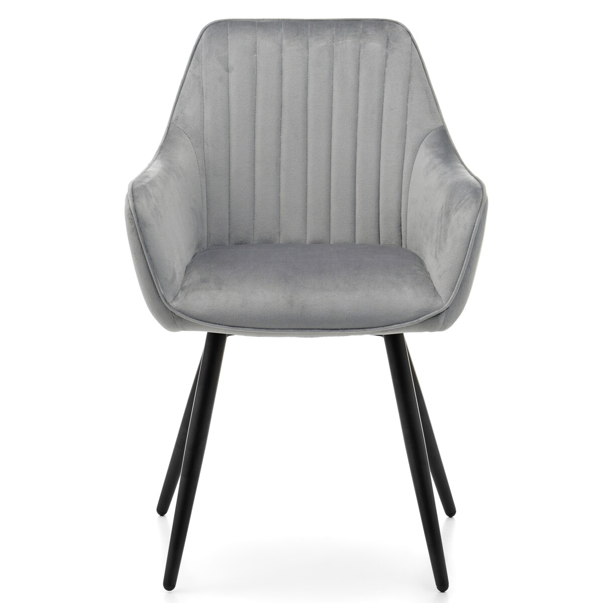 Krzesło tapicerowane pikowane welurowe do salonu jadalni nowoczesne PASSO jasnoszare