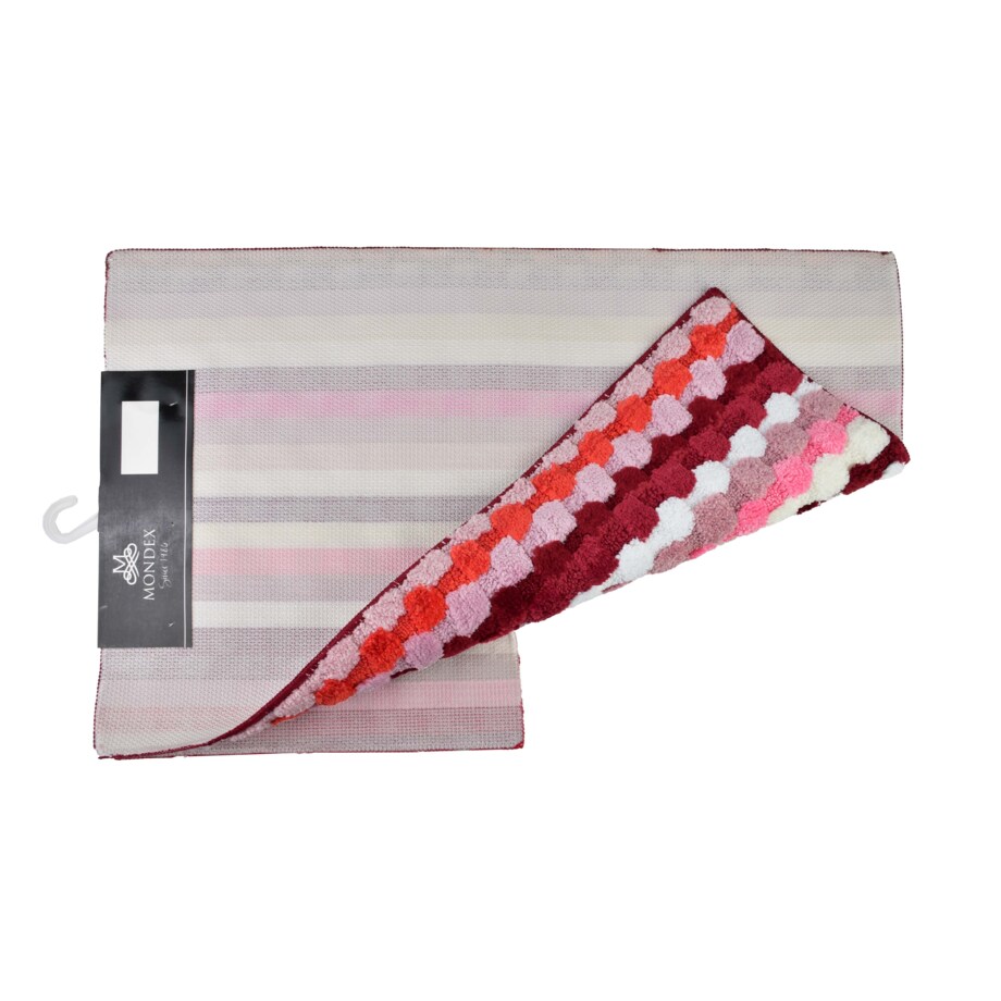 ZAC Komplet 2 dywaników 50x90cm/50x40cm paski czerwony