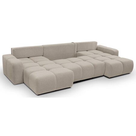 Nowoczesny Narożnik U SOHI z funkcją spania, Curio 11 - Ciemny beż