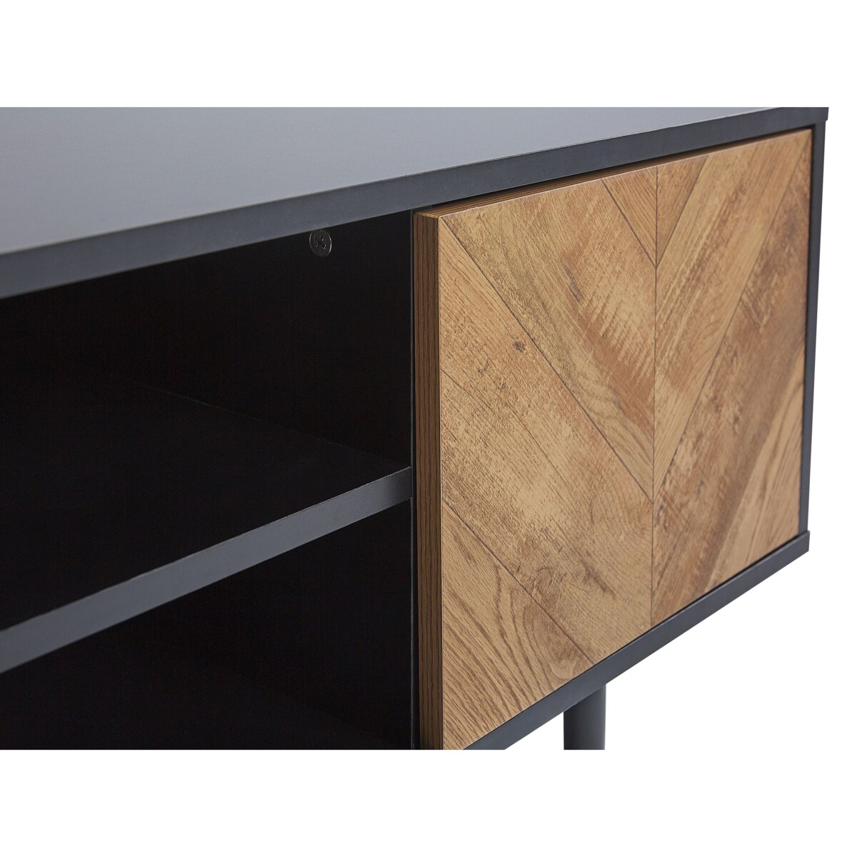 Szafka RTV czarna z jasnym drewnem SALINA