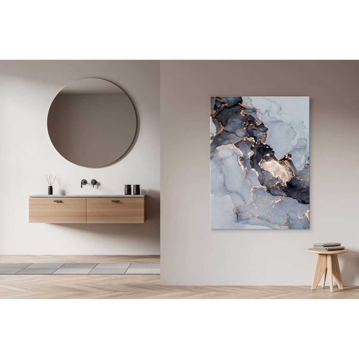 Obraz Do Sypialni MARMUR Styl Glamour Abstrakcja Akwarele 50x70cm