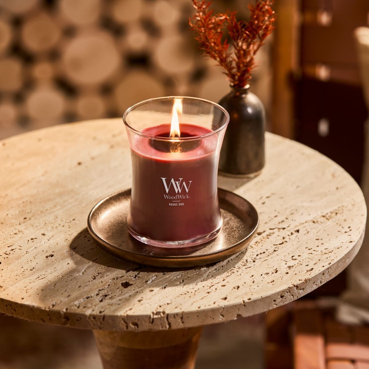 WoodWick świeca średnia ROUGE OUD
