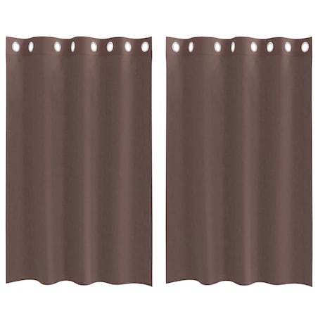 vidaXL Zasłony woalowe z przelotkami 2 szt. Brązowe 140x175 cm