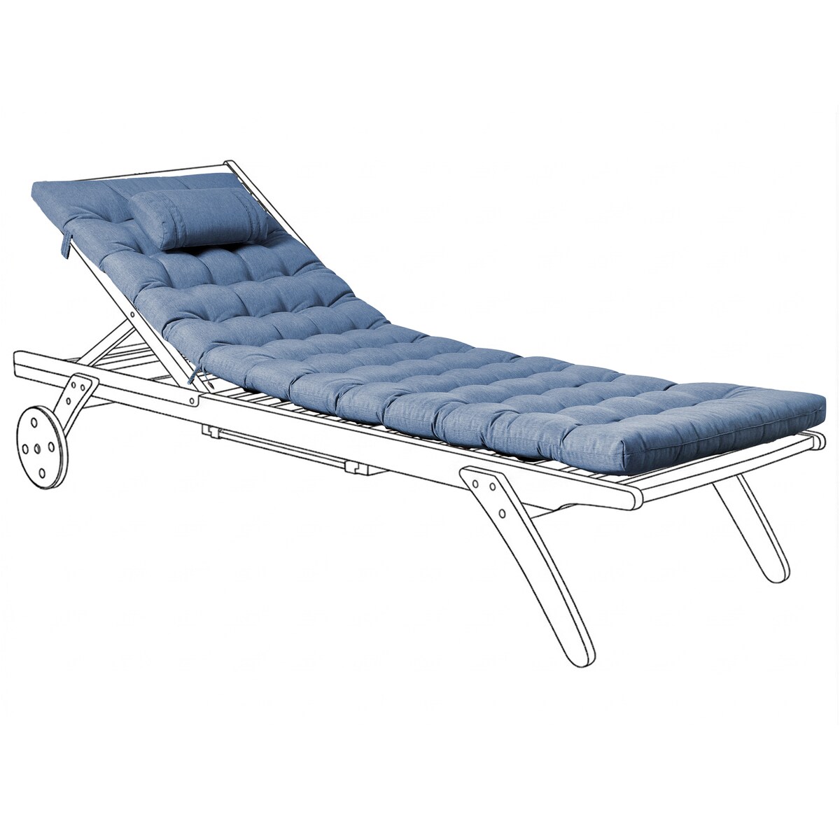 Poduszka na leżak ogrodowy CESANA PREMIUM 192 x 56 cm Niebieski