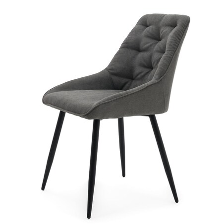 Krzesło tapicerowane LUMO szare na czarnych nogach do salonu biura