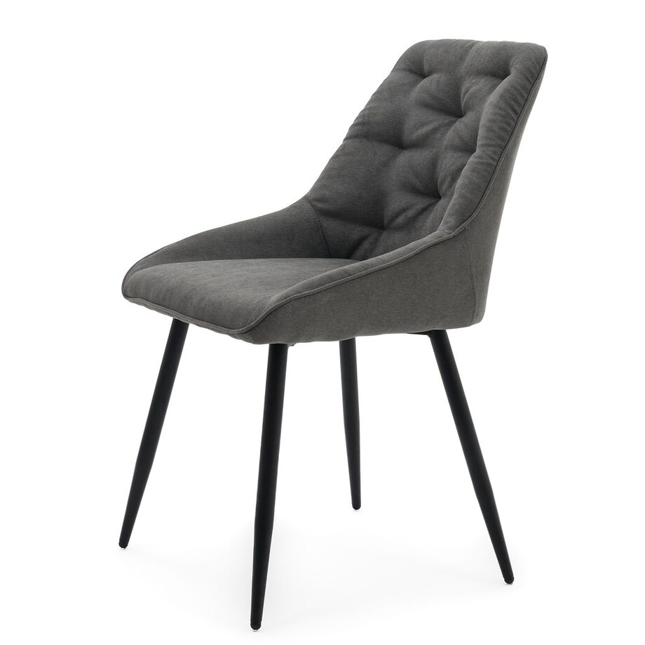 Krzesło tapicerowane LUMO szare na czarnych nogach do salonu biura