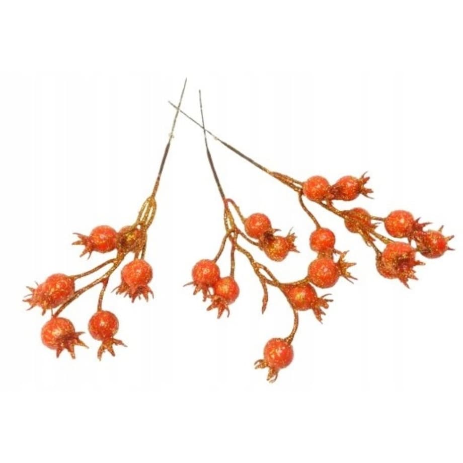 BROKATOWY DODATEK pik do stroika kompozycji święta jarzębina dzika róża 3x