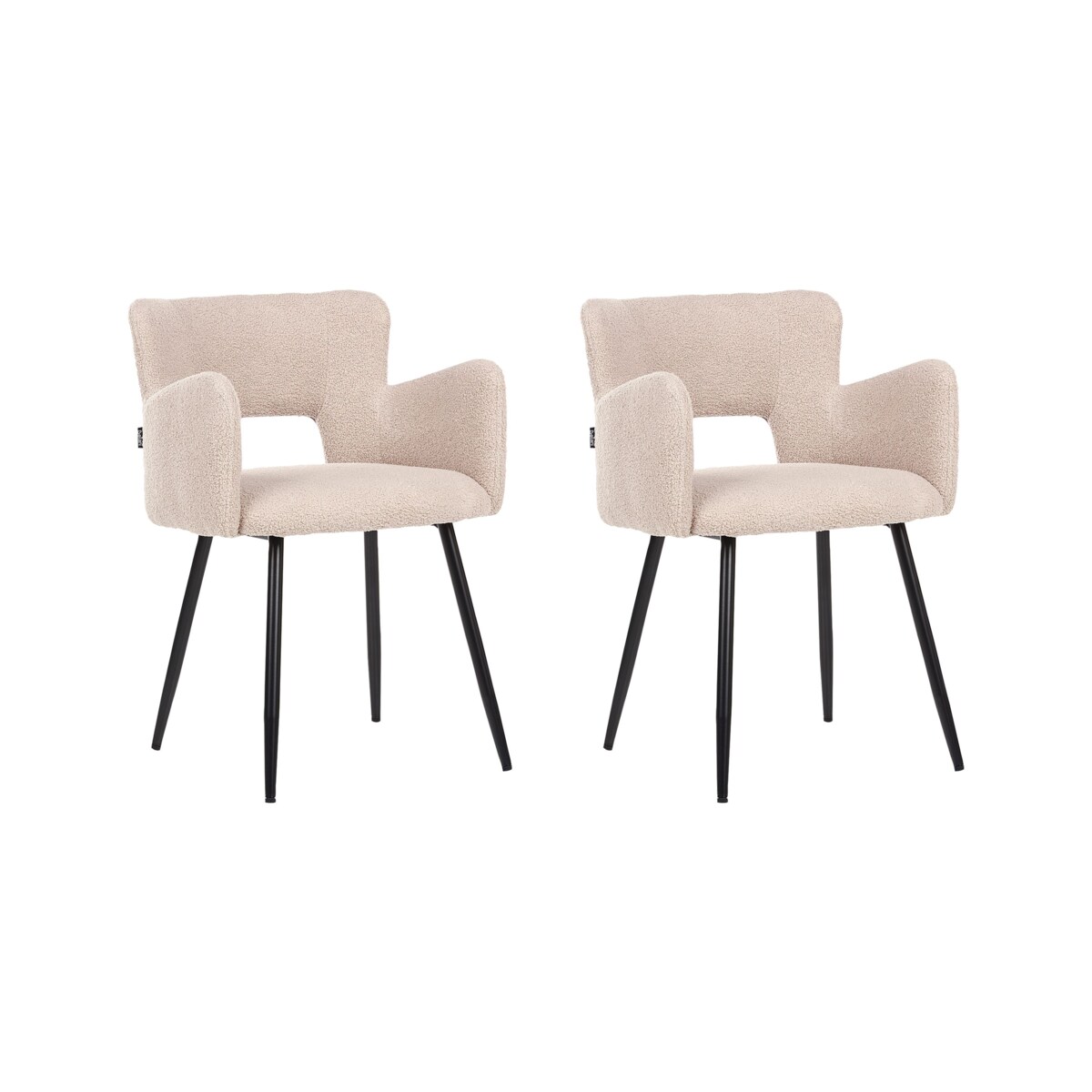 Zestaw 2 krzeseł do jadalni SANILAC Boucle Beżowy