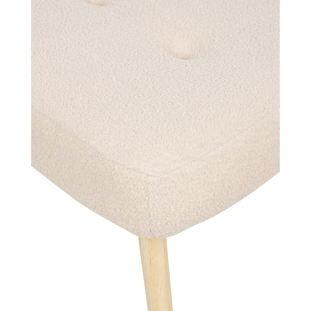 Fotel z podnóżkiem boucle beżowy VEJLE