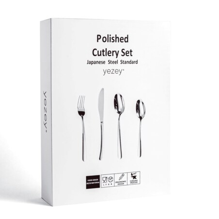 Sztućce srebrne Tsubame 24 szt. Japońska stal 18/10 SUS304 Ręcznie polerowane Połysk Na prezent