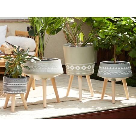 Doniczka na stojaku 42 x 42 x 44 cm jasnoszara WERIA