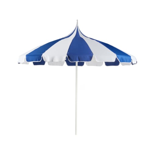 Parasol ogrodowy 245 cm niebiesko-biały MINOA