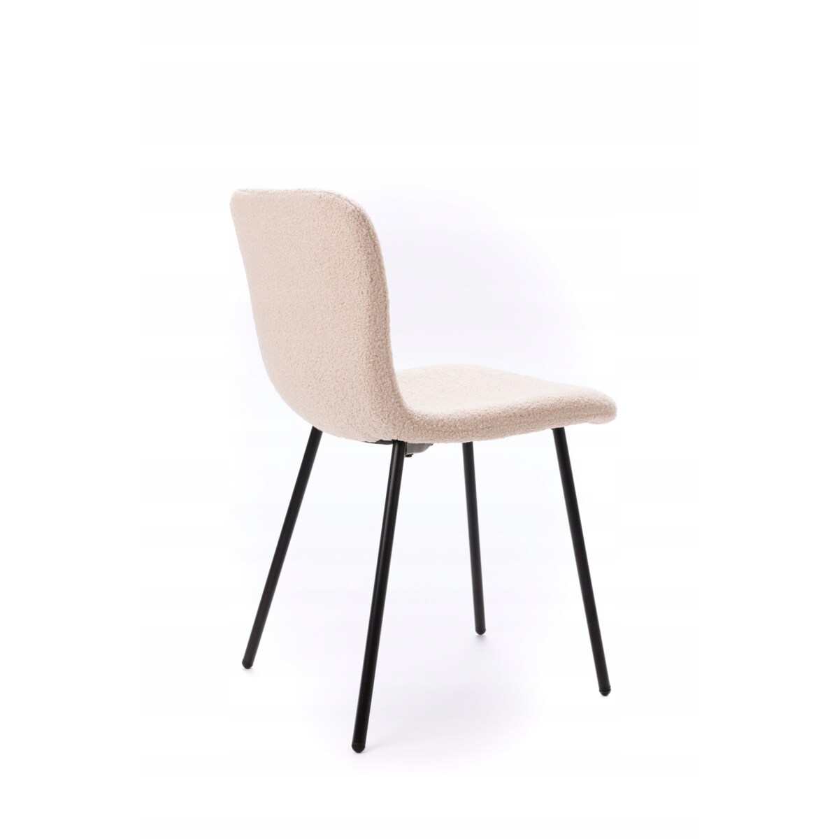 ZESTAW 4 SZTUK Krzesła VALTI Beżowo-Czarne Tapicerowane Nowoczesne TEDDY