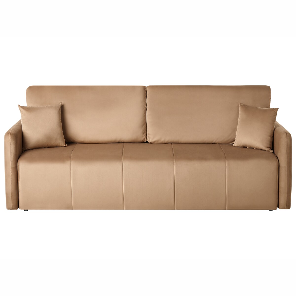 Sofa rozkładana dla 3 osób EGGE Welur Jasnobrązowy