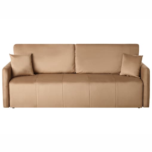 Sofa rozkładana dla 3 osób EGGE Welur Jasnobrązowy