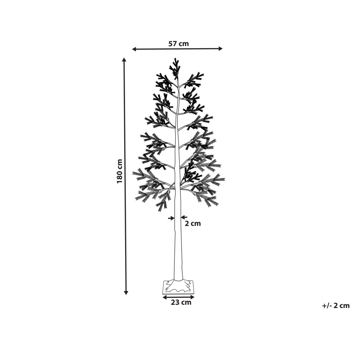 Dekoracja ogrodowa LED ALBIONI Drzewko 180 cm Biały