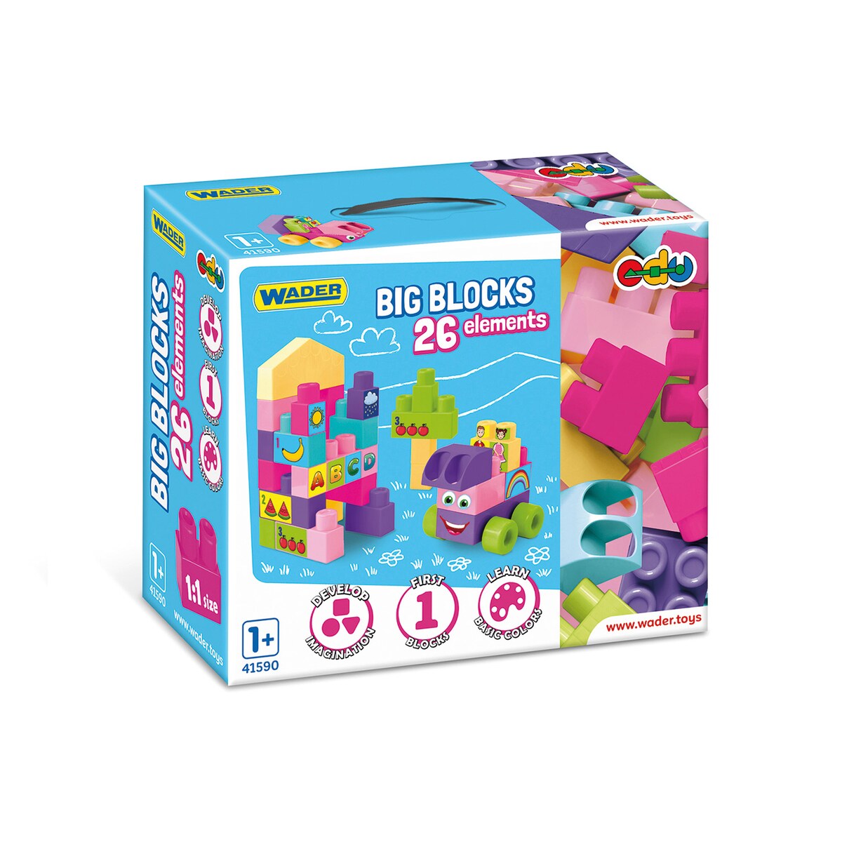Big Blocks klocki 26 el. różowe