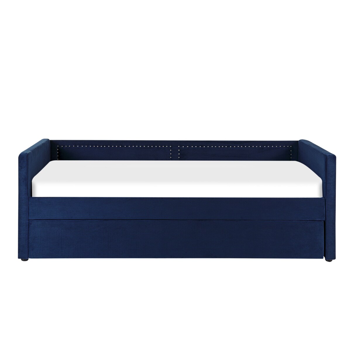 Łóżko wysuwane tapicerowane 90 x 200 cm niebieskie MIMIZAN