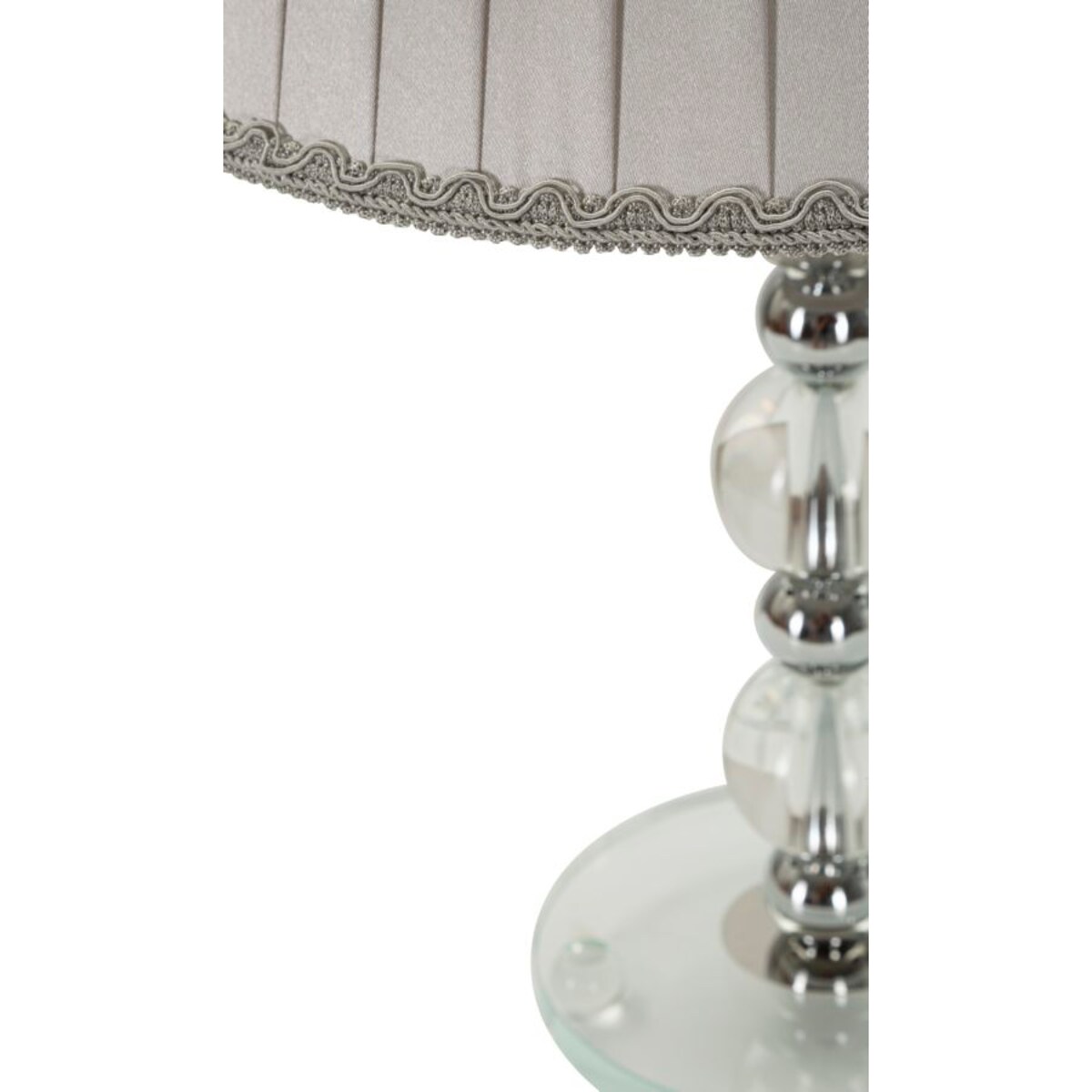Lampa stołowa Tolly, kolor srebrny, metal, szkło i tkanina, 30 x 30 x 48 cm, 1 x E27, do salonu i sypialni, Mauro Ferretti