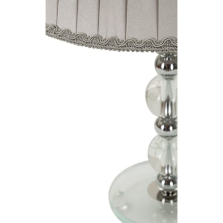 Lampa stołowa Tolly, kolor srebrny, metal, szkło i tkanina, 30 x 30 x 48 cm, 1 x E27, do salonu i sypialni, Mauro Ferretti