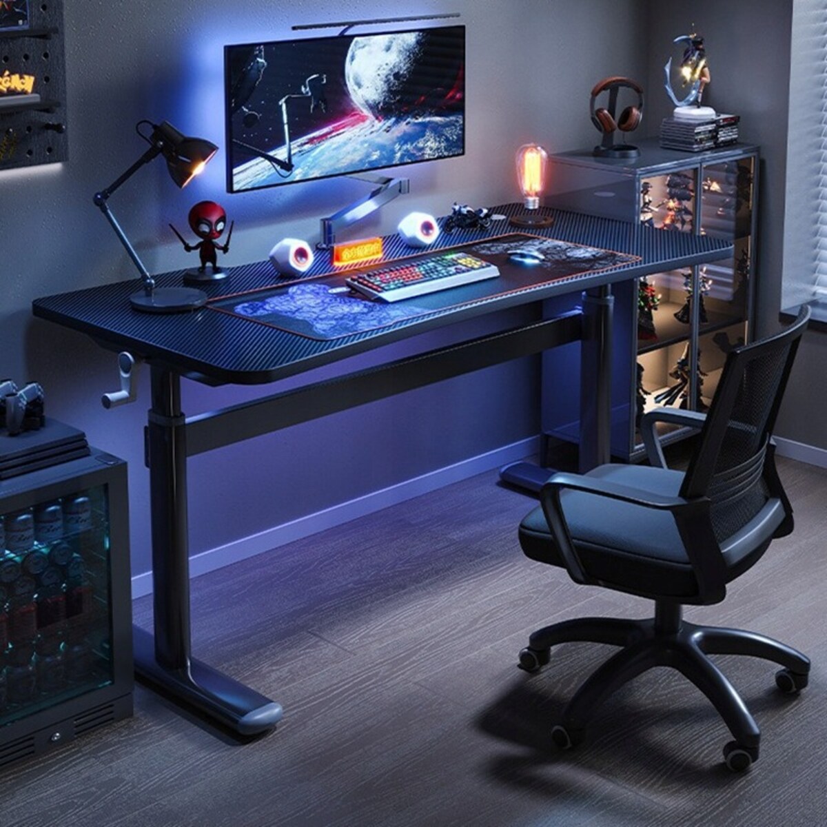 Biurko regulowane dziecięce komputerowe gamingowe stół loft czarne 100 cm