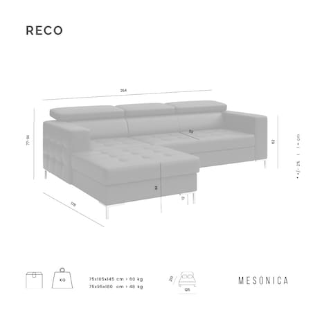 Sofa narożna rozkładana Reco miodowa