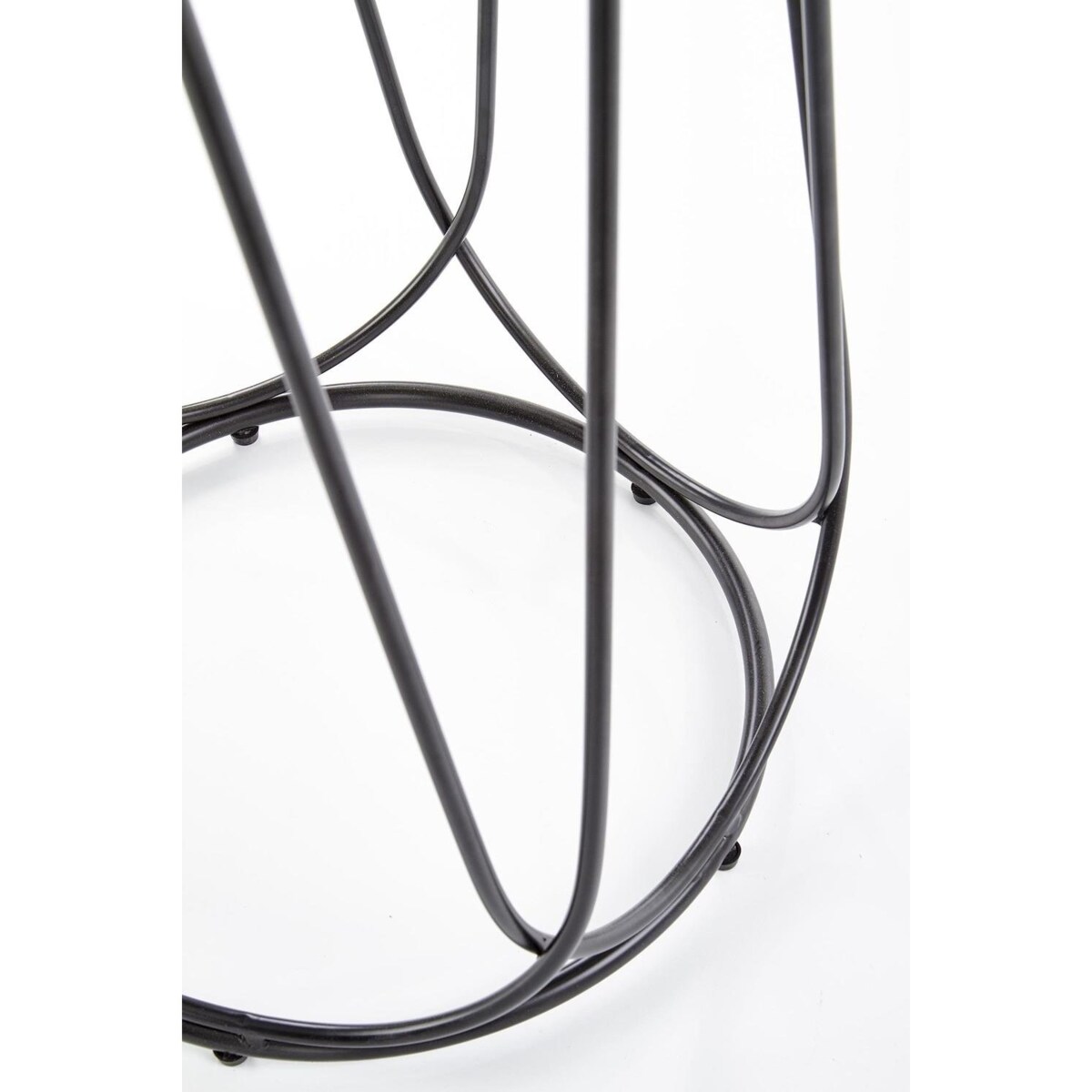 STOLIK KAWOWY Jenna S 40x51cm ORZECHOWY BLAT czarna podstawa