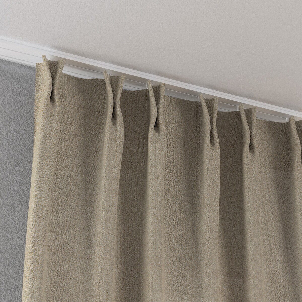 Zasłona na haczykach flex podwójnych 130x260 ciemny beż