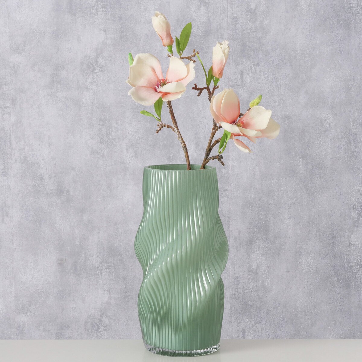 Wazon szklany gnieciony kształt VERESE, 30 cm