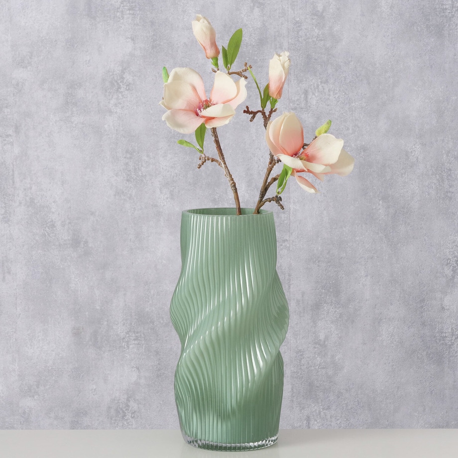 Wazon szklany gnieciony kształt VERESE, 30 cm