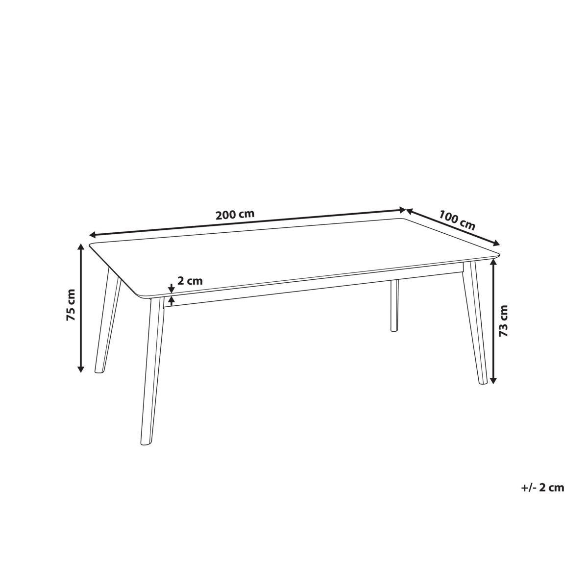 Stół do jadalni 200 x 100 cm ciemne drewno MADOX